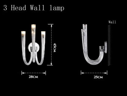 Modern transparent glass chandelier led hanging light dining room