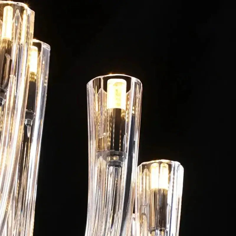 Modern transparent glass chandelier led hanging light dining room
