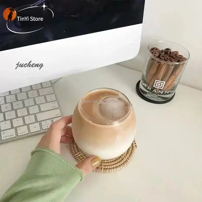 Modern transparent glass coffee mug for kitchen and dining room