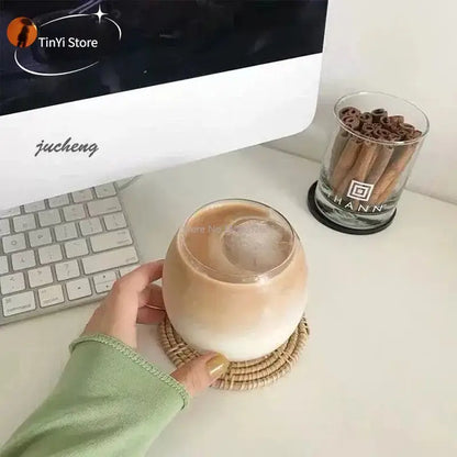 Modern transparent glass coffee mug for kitchen and dining room
