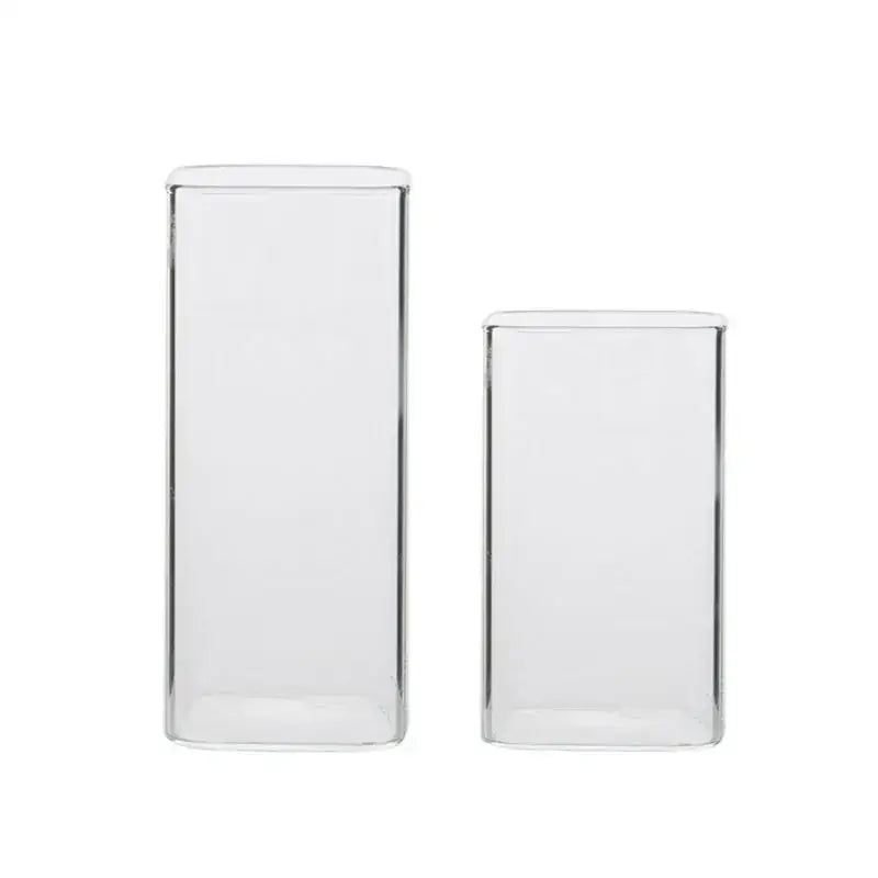 Modern transparent glass square measuring cup for kitchen and dining