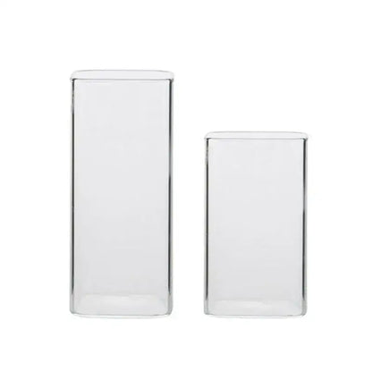 Modern transparent glass square measuring cup for kitchen and dining