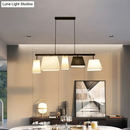 Modern trapezoid fabric island light kitchen hanging lamp