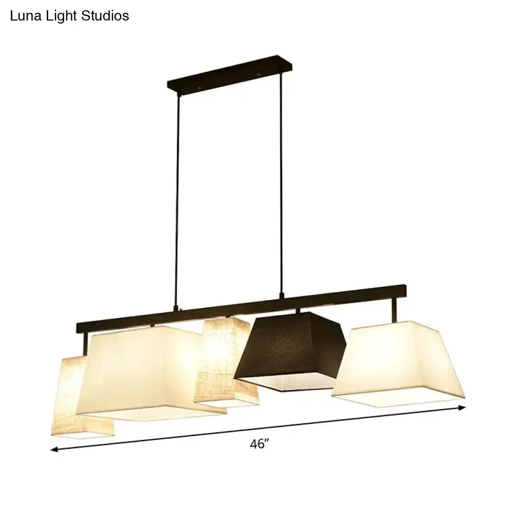 Modern trapezoid fabric island light kitchen hanging lamp