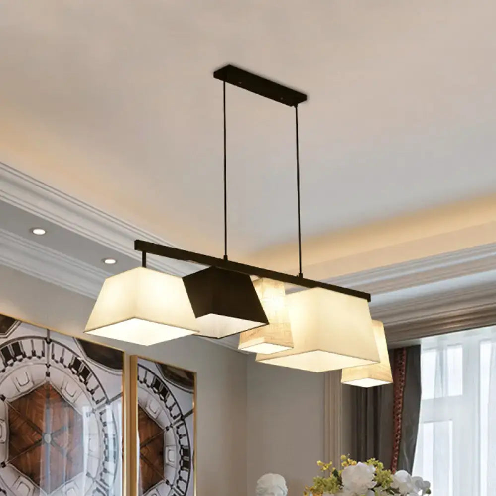 Modern trapezoid fabric island light kitchen hanging lamp