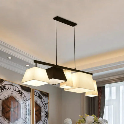 Modern trapezoid fabric island light kitchen hanging lamp