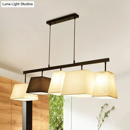 Modern trapezoid fabric island light kitchen hanging lamp