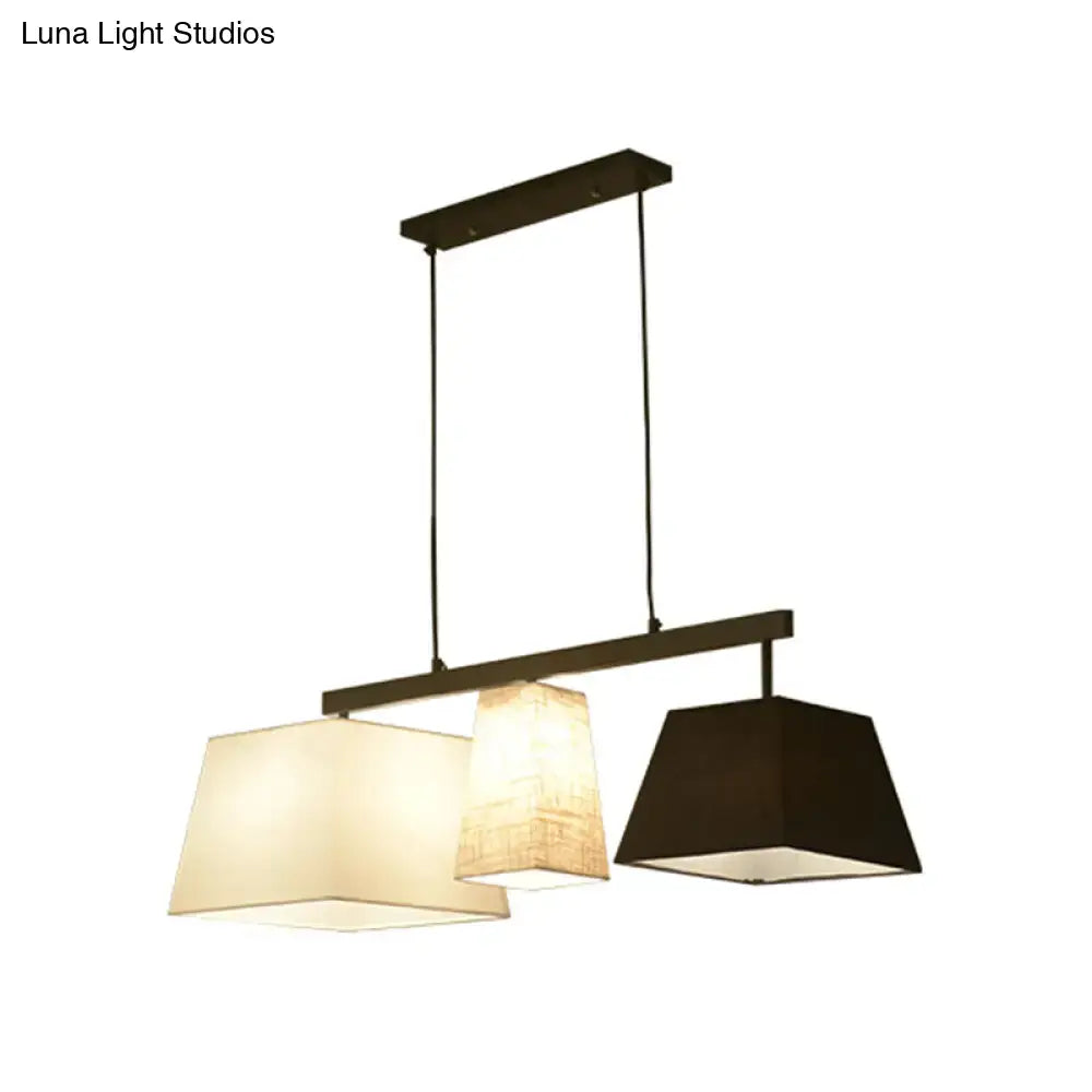 Modern trapezoid fabric island light kitchen hanging lamp