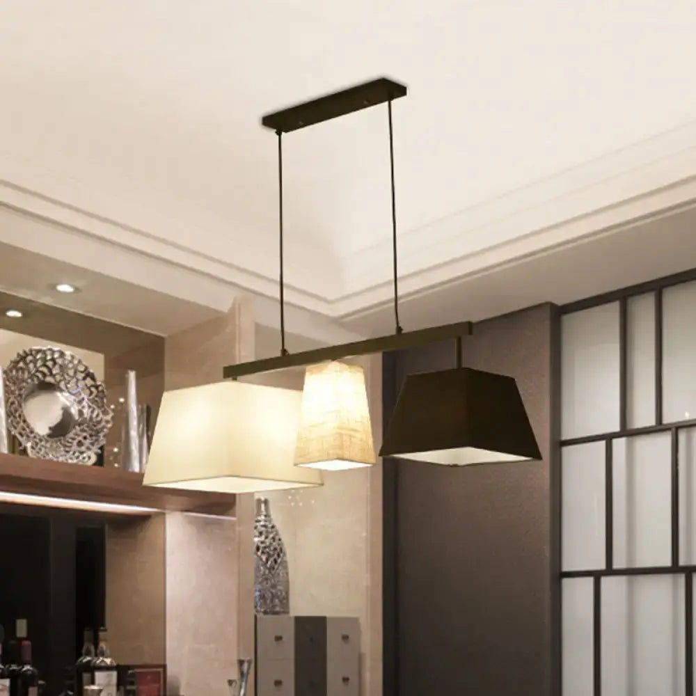 Modern trapezoid fabric island light kitchen hanging lamp