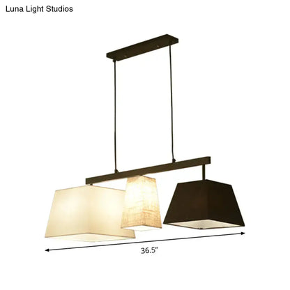 Modern trapezoid fabric island light kitchen hanging lamp