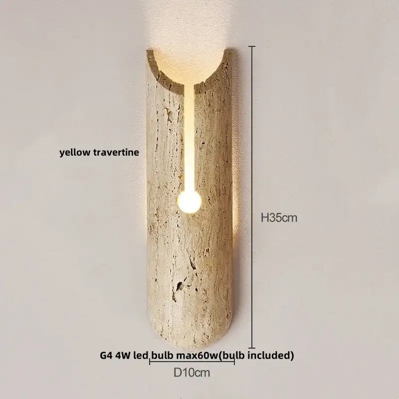 Modern travertine and white led wall light bedroom reading lamp