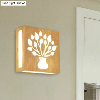 Modern tree pattern bamboo wall light bedroom direct wired electric