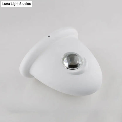 Modern triangle white and chrome bedroom wall sconce lamp