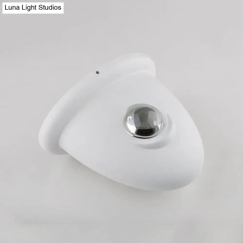 Modern triangle white and chrome bedroom wall sconce lamp