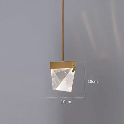 Modern triangular bronze crystal wall sconce for living room