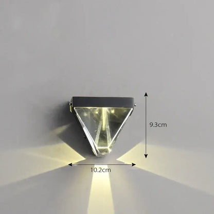 Modern triangular bronze crystal wall sconce for living room