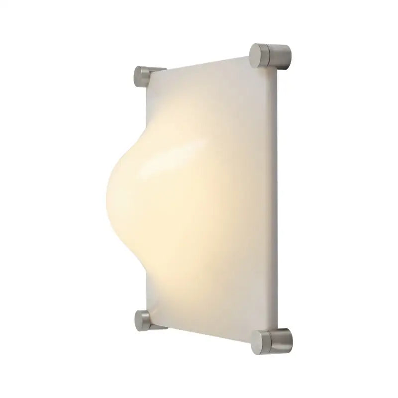 Modern triangular cream style wall lamp bedroom frosted glass sconce