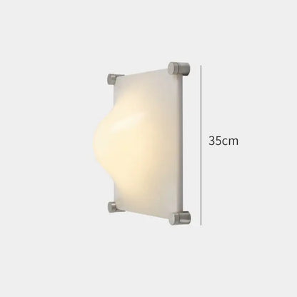 Modern triangular cream style wall lamp bedroom frosted glass sconce