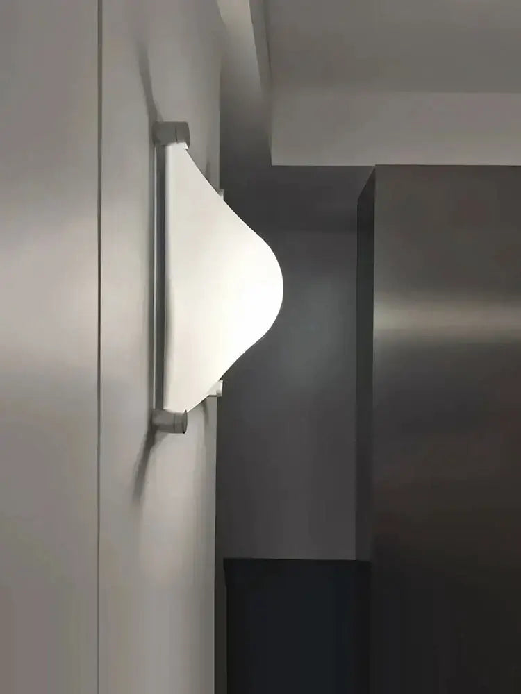 Modern triangular cream style wall lamp bedroom frosted glass sconce