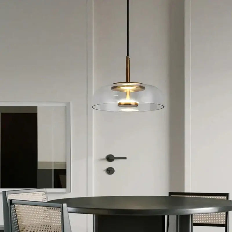 Modern tricolor glass pendant light dining room hanging lamp