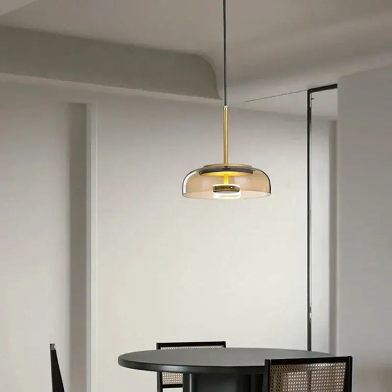 Modern tricolor glass pendant light dining room hanging lamp