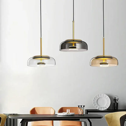 Modern tricolor glass pendant light dining room hanging lamp