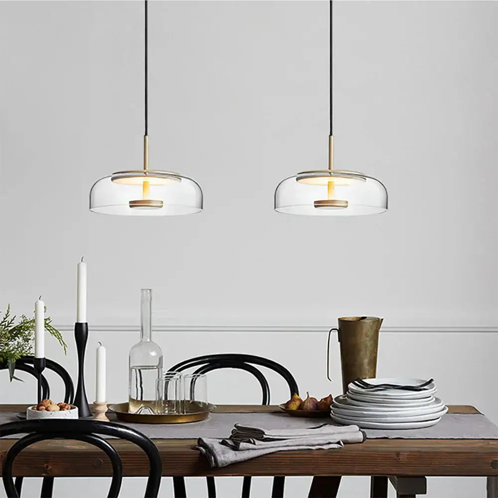 Modern tricolor glass pendant light dining room hanging lamp
