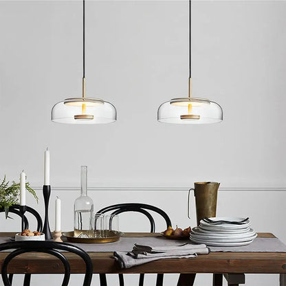 Modern tricolor glass pendant light dining room hanging lamp