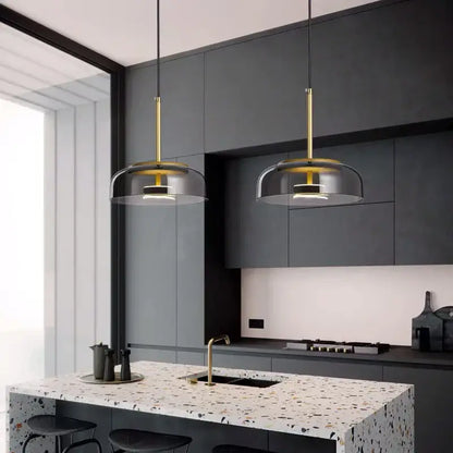 Modern tricolor glass pendant light dining room hanging lamp