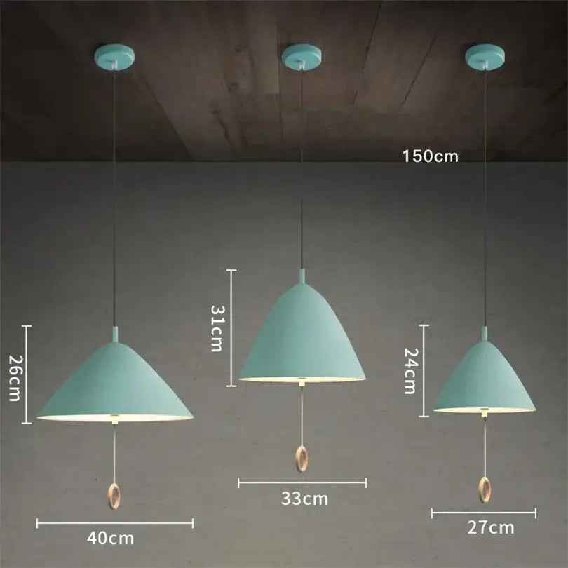 Modern trio color designer pendant light dining room pull switch