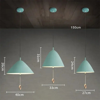 Modern trio color designer pendant light dining room pull switch