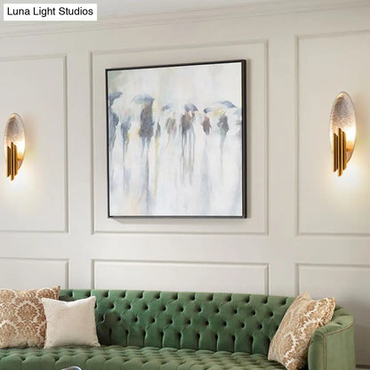 DecorBites™ Modern Tube Iron Wall Mount 2-Light Sconce with Oval Foil Backplate