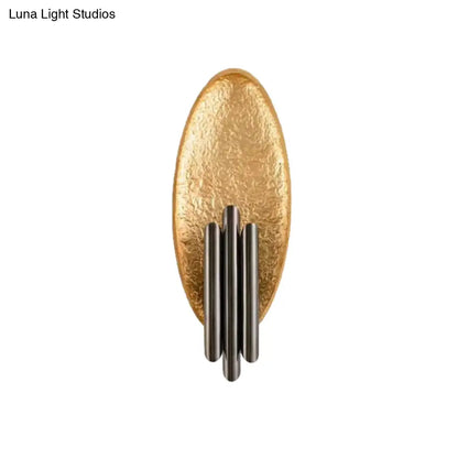 DecorBites™ Modern Tube Iron Wall Mount 2-Light Sconce with Oval Foil Backplate