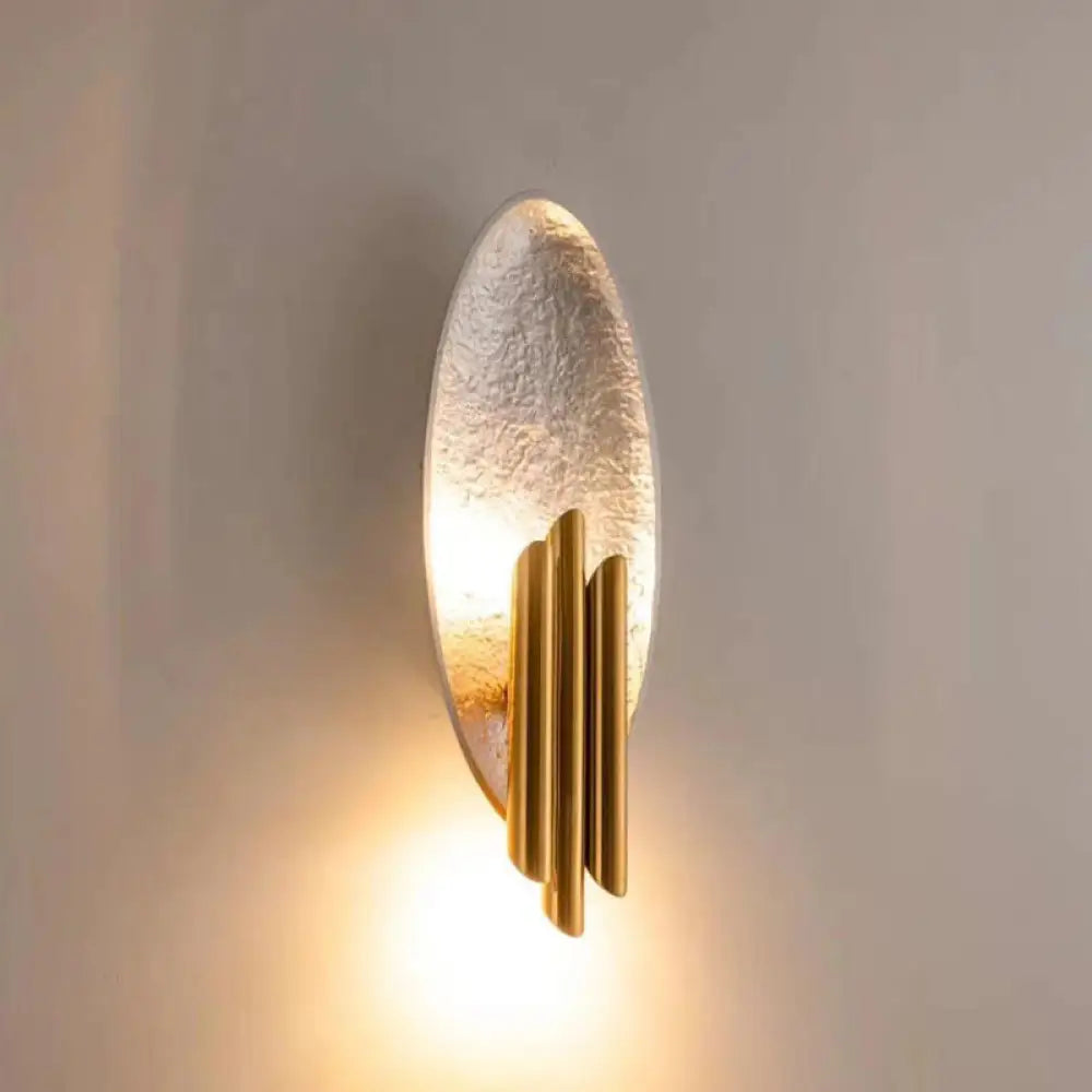 DecorBites™ Modern Tube Iron Wall Mount 2-Light Sconce with Oval Foil Backplate