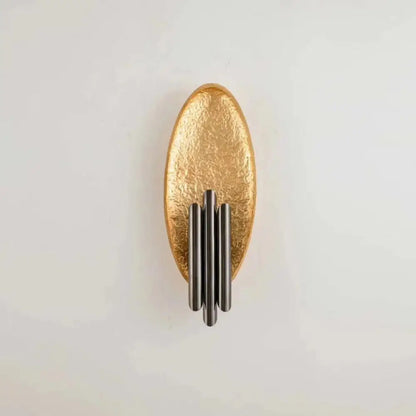 DecorBites™ Modern Tube Iron Wall Mount 2-Light Sconce with Oval Foil Backplate