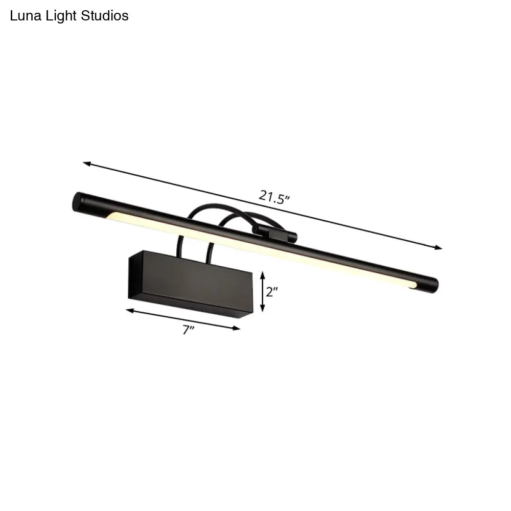 DecorBites™ Modern Tubular LED Wall Sconce with Black Finish, 18"/21.5" W in Warm/White Light
