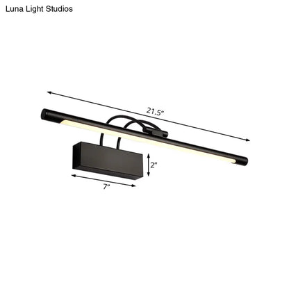 DecorBites™ Modern Tubular LED Wall Sconce with Black Finish, 18"/21.5" W in Warm/White Light
