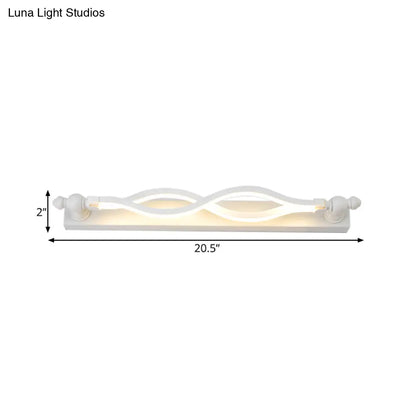 DecorBites™ Modern Twist Acrylic 1-Light LED Vanity Sconce - Warm/White/Natural Light, 20.5"/24" Wide