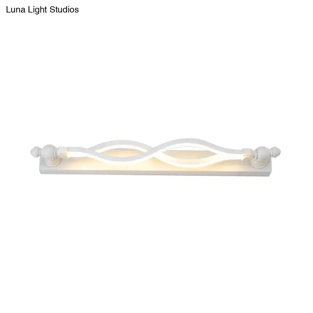 DecorBites™ Modern Twist Acrylic 1-Light LED Vanity Sconce - Warm/White/Natural Light, 20.5"/24" Wide