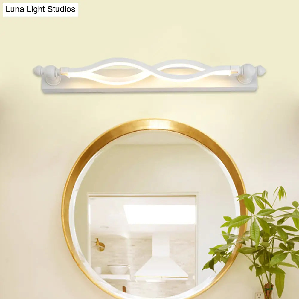 DecorBites™ Modern Twist Acrylic 1-Light LED Vanity Sconce - Warm/White/Natural Light, 20.5"/24" Wide