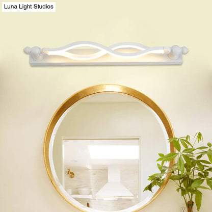 DecorBites™ Modern Twist Acrylic 1-Light LED Vanity Sconce - Warm/White/Natural Light, 20.5"/24" Wide