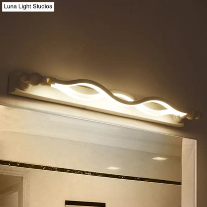 DecorBites™ Modern Twist Acrylic 1-Light LED Vanity Sconce - Warm/White/Natural Light, 20.5"/24" Wide