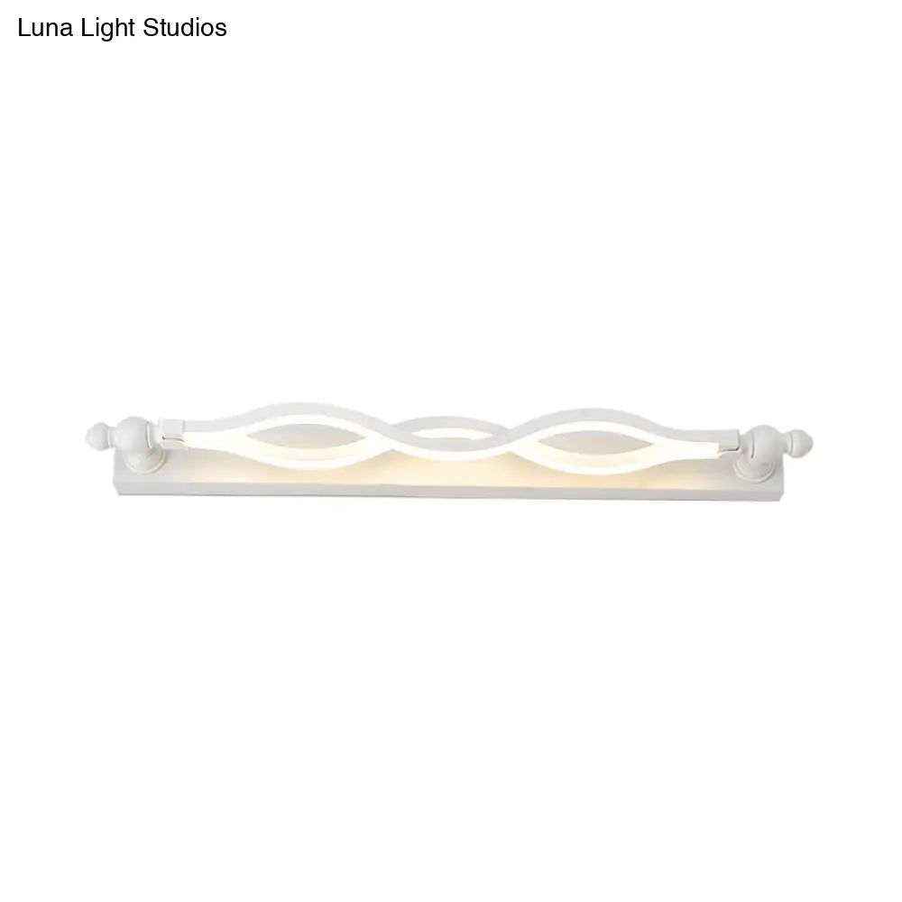 DecorBites™ Modern Twist Acrylic 1-Light LED Vanity Sconce - Warm/White/Natural Light, 20.5"/24" Wide