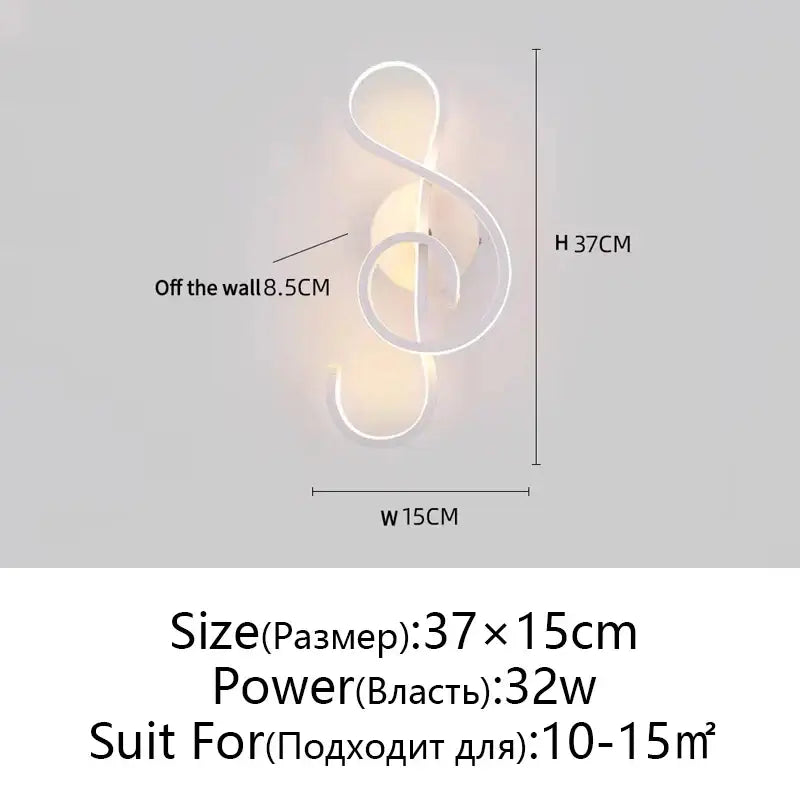 Modern twisted black & white led wall lamps bedroom lighting