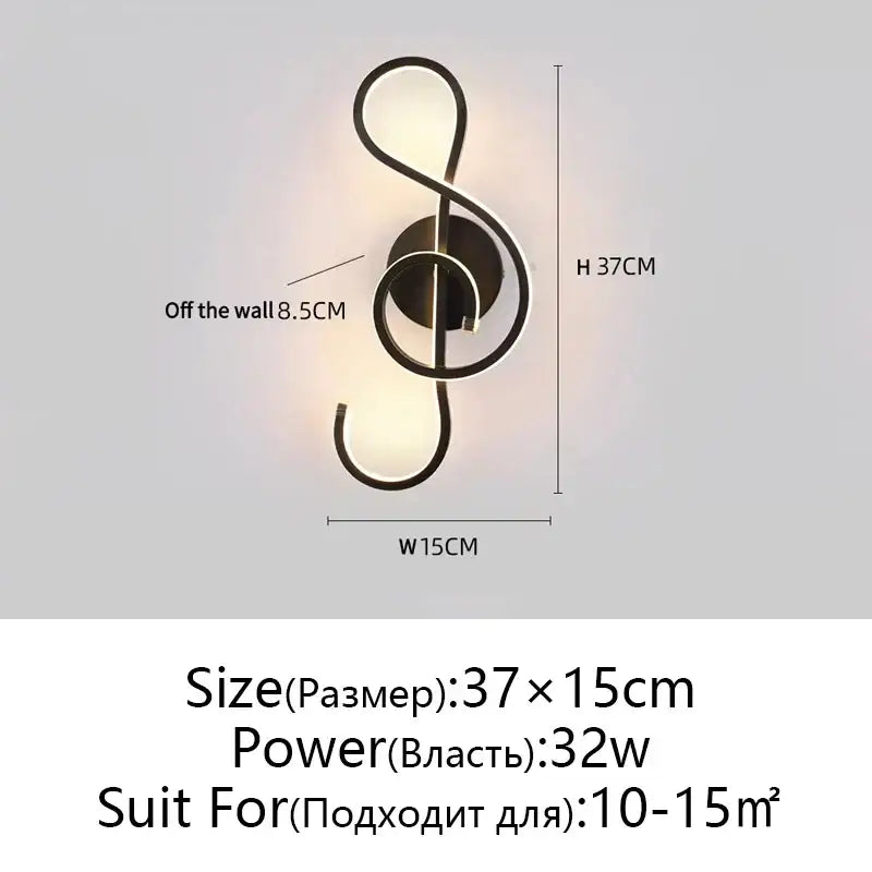 Modern twisted black & white led wall lamps bedroom lighting