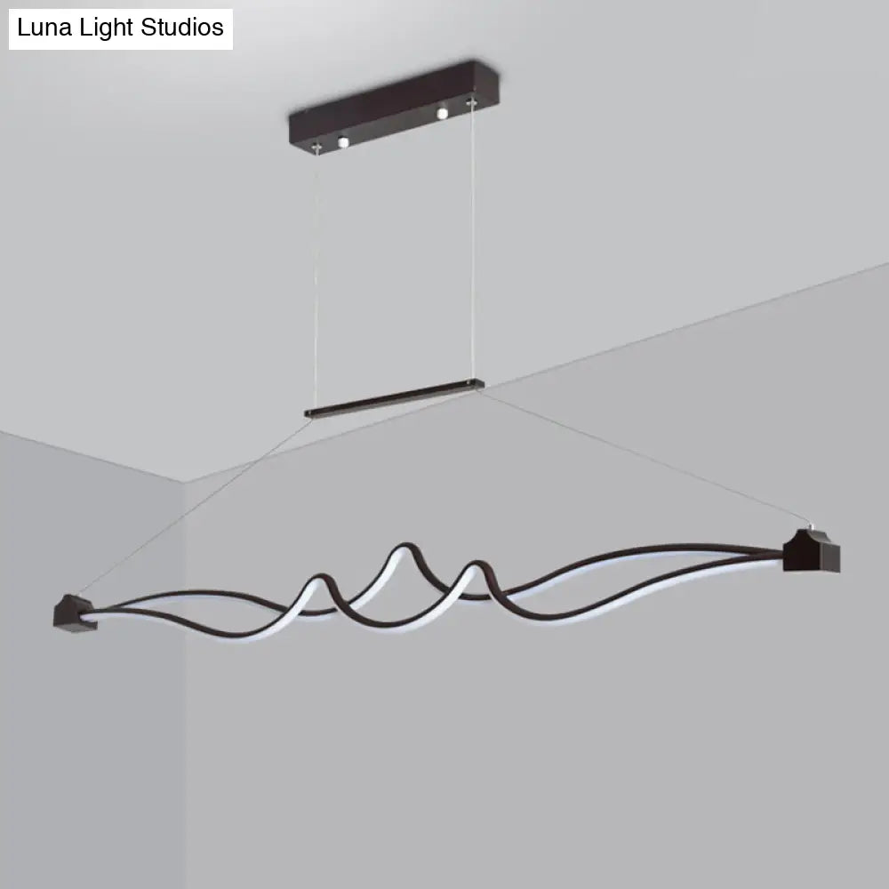 DecorBites™ Modern Twisted Island Pendant LED Ceiling Light for Contemporary Metallic Dining Room