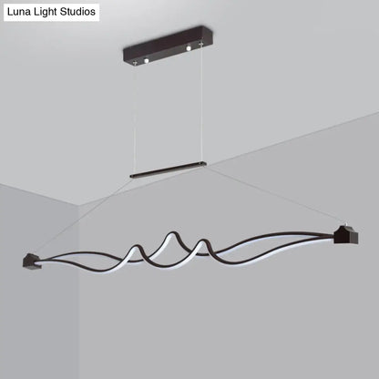 DecorBites™ Modern Twisted Island Pendant LED Ceiling Light for Contemporary Metallic Dining Room