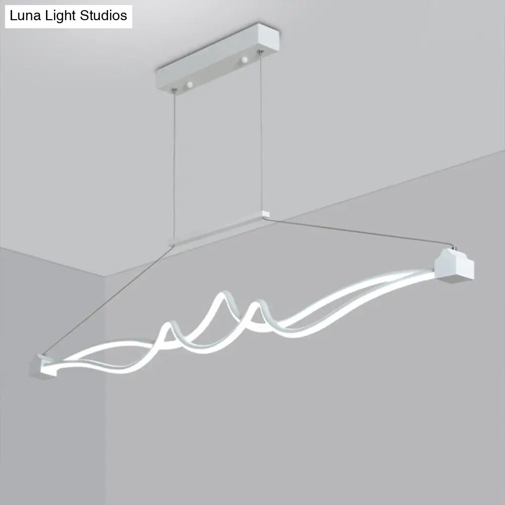 DecorBites™ Modern Twisted Island Pendant LED Ceiling Light for Contemporary Metallic Dining Room
