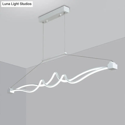 DecorBites™ Modern Twisted Island Pendant LED Ceiling Light for Contemporary Metallic Dining Room