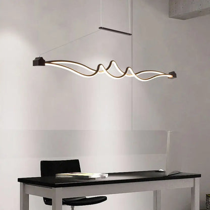 DecorBites™ Modern Twisted Island Pendant LED Ceiling Light for Contemporary Metallic Dining Room